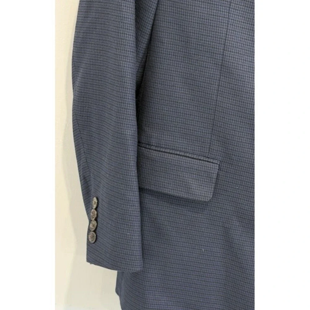 Lauren Ralph Lauren Navy Blue Mini Pattern Mens Blazer Jacket Size 43R